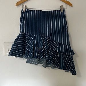 Denim miniskirt above the knee length